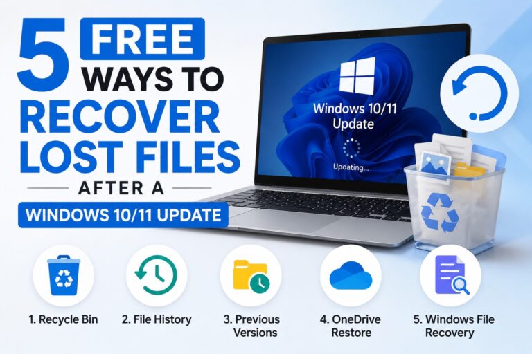 5 Free Ways to Recover Lost Files after a Windows 10/11 Update