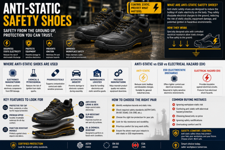 Anti-Static Safety Shoes: Why They’re Essential for Modern Workplaces Anti-Static Safety Shoes